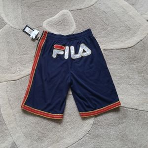 FILA x Barneys New York Glitter Retro Navy Basketball Shorts - Sz Small